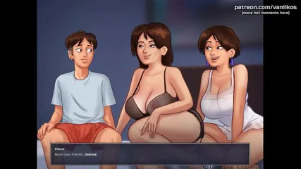 Красочный порно мультик, сынок с длинным членом бодро трахает в пизду мамочку и тетку